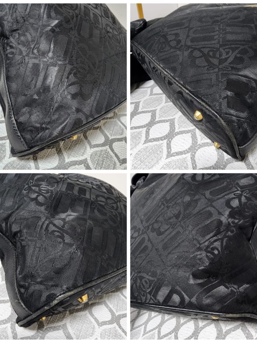 Authentic Balenciaga Vintage Monogram Shoulder Bag Black - Picture 11 of 11